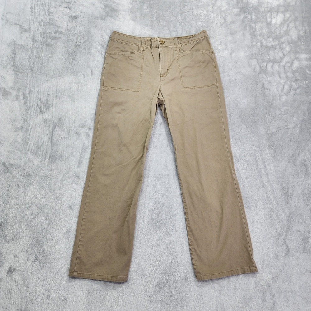 Gloria Vanderbilt Pants Womens 10P PETITE Beige Khakis Straight Leg Twill Casual